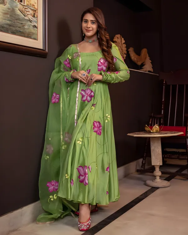 Pista_Digital_Printed_Flared_Kurti_with_Attached_Dupatta